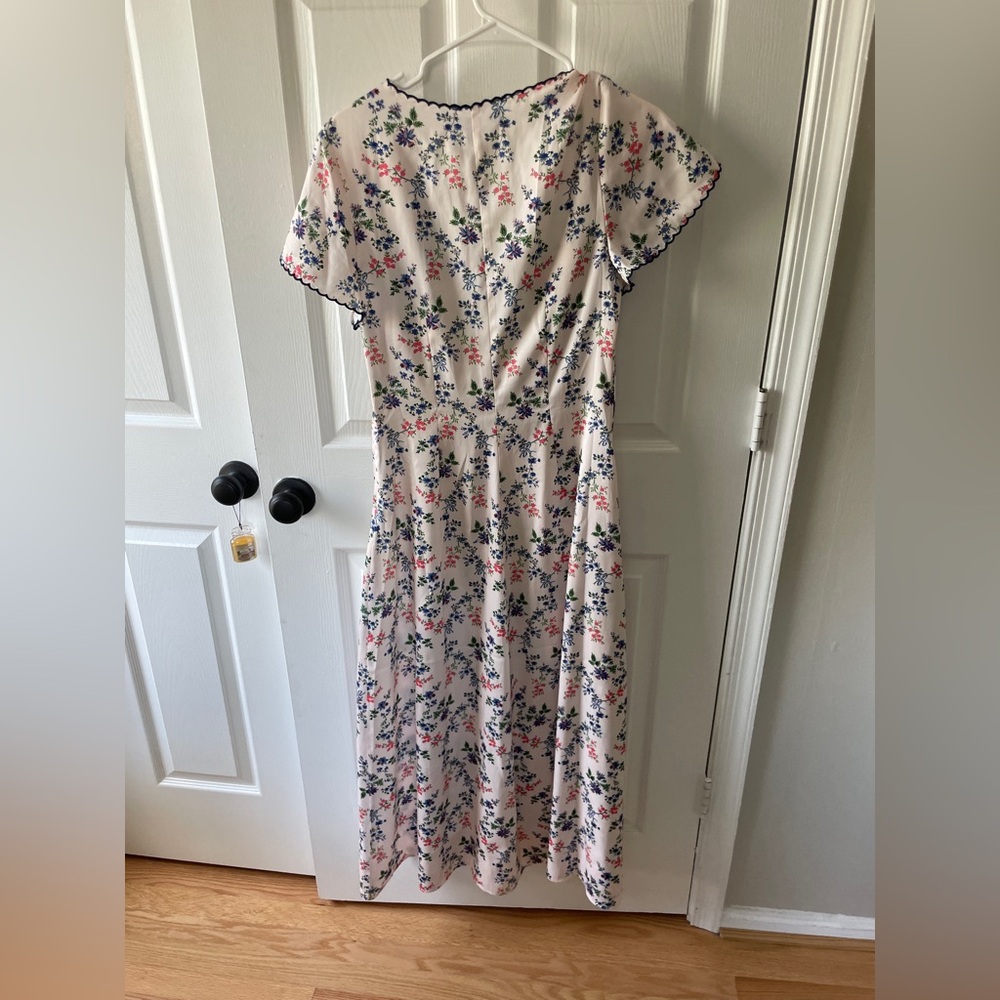 The Brie Dress - Scallop Bow Chintz Pink Floral Maxi Dress - Picture 4 of 5